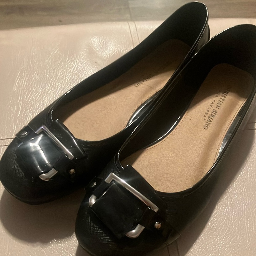 Christian Siriano Black Flats Classic Slip-On Loafers